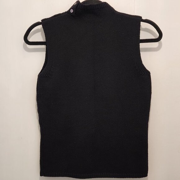Ann Taylor Italian Merino Wool Sleeveless Sweater Black Top Size XS - Picture 4 of 6